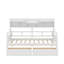 Lit de jour simple, support en lattes de bois, avec tablettes de chevet et deux tiroirs