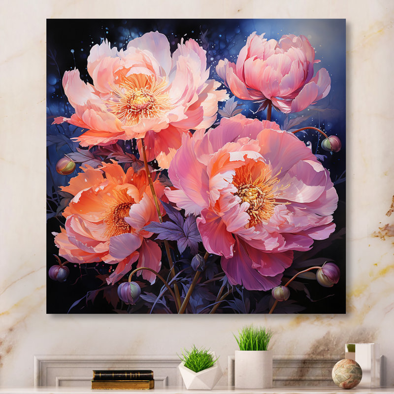 " Pink Peonies Serenade III ", Wrapped Canvas, 36" H x 36" W x 1.5" D