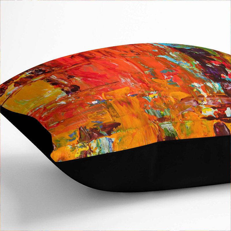Abstract Square Throw Cushion, 40 x 40 cm, Black