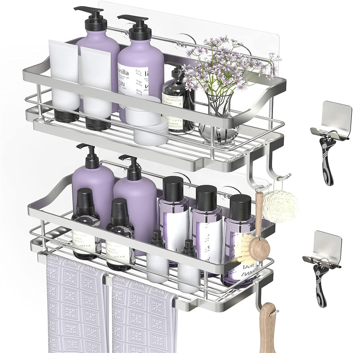 Rebrilliant Maddisyn Suction Stainless Steel Shower Caddy