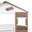 Lits pour enfants de style ferme avec rangement, structure entièrement en MDF, maisonnette rustique