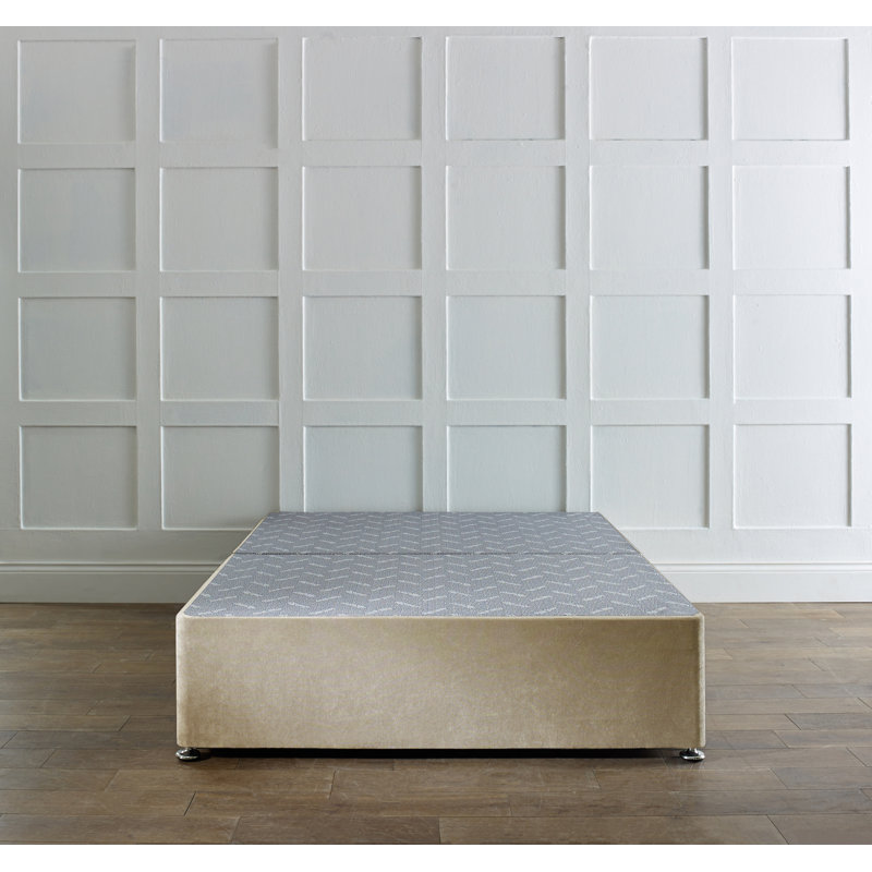 Pelemon Divan Bed Base, Single (90 x 190 cm), Cream, No Drawers