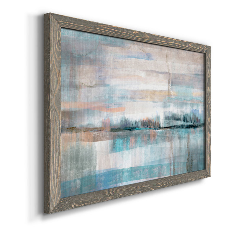Pastel Valley - Peinture sur toile encadrée, H 31 po x l 44 po x P 1 po, Toile avec cadre gris