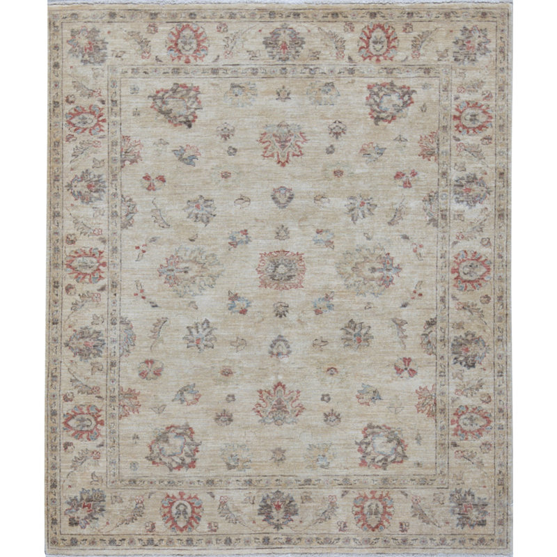 Tapis beige noué à la main de haute qualité