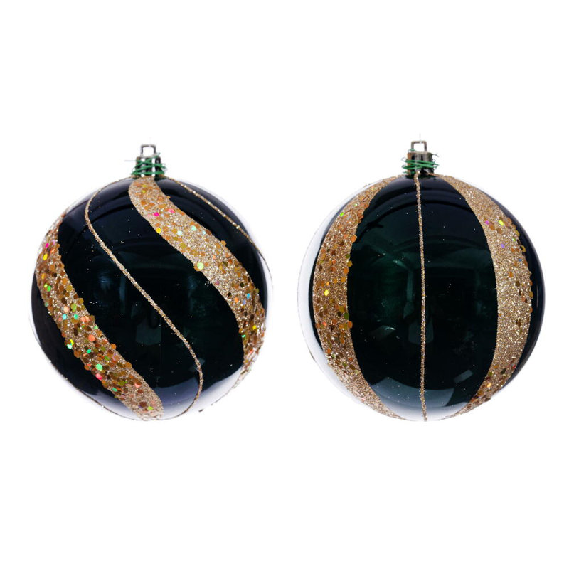 Assortiment d'ornement perle à paillettes perle., H 4,75 po x l 4,75 po x P 4,75 po, Perle d'or