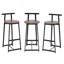 Ensemble de 3 tabourets de bar avec dossier et chaises sans accoudoirs pour îlot de cuisine-521250590