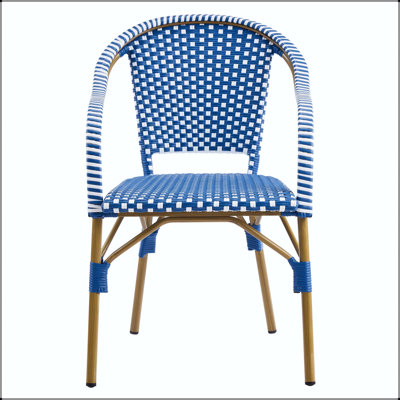 Chaise bistro d'extérieur avec structure en aluminium et rotin PP (ensemble de 2)