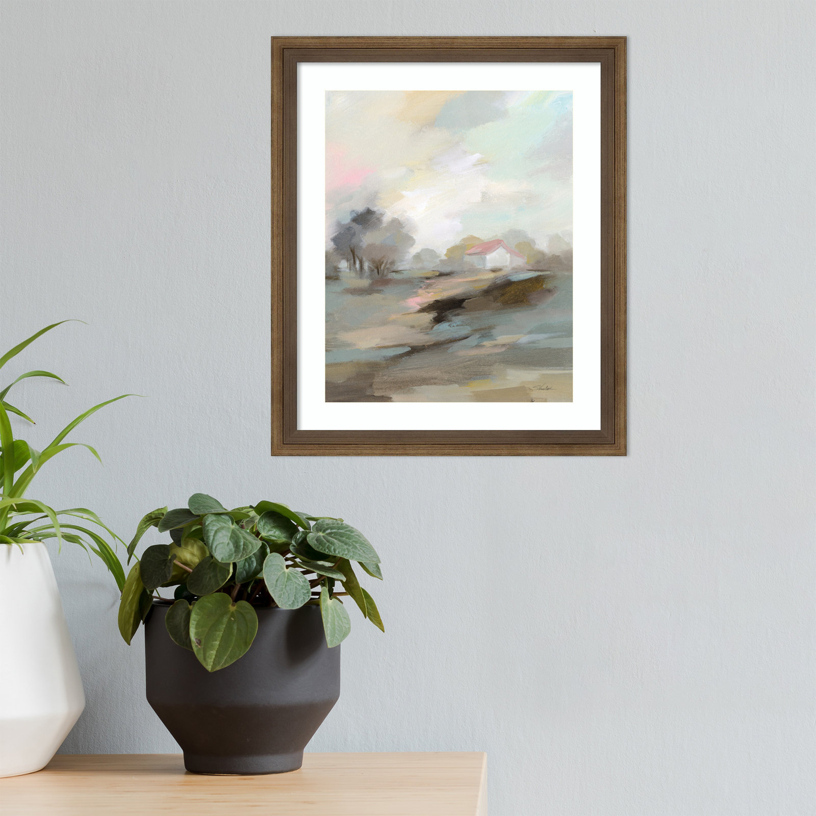 Farm in April Print by Silvia Vassileva, 11" W x 13" H, Bronze