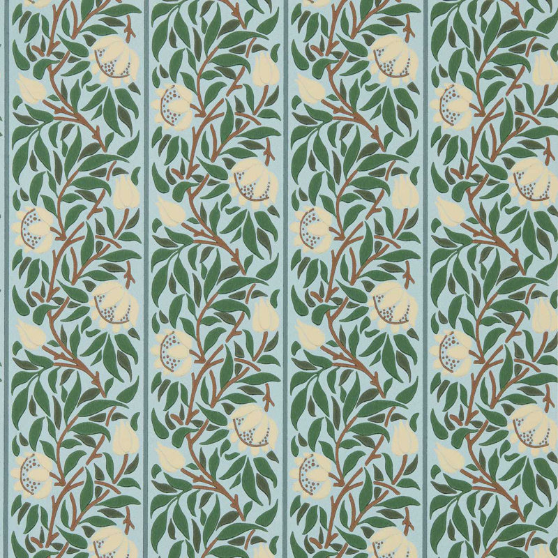 Peony Trellis, Soft Blue/Nettle