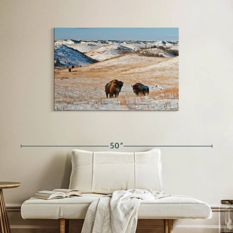 Alvord Buffalo In Winter, 26" H x 39" W