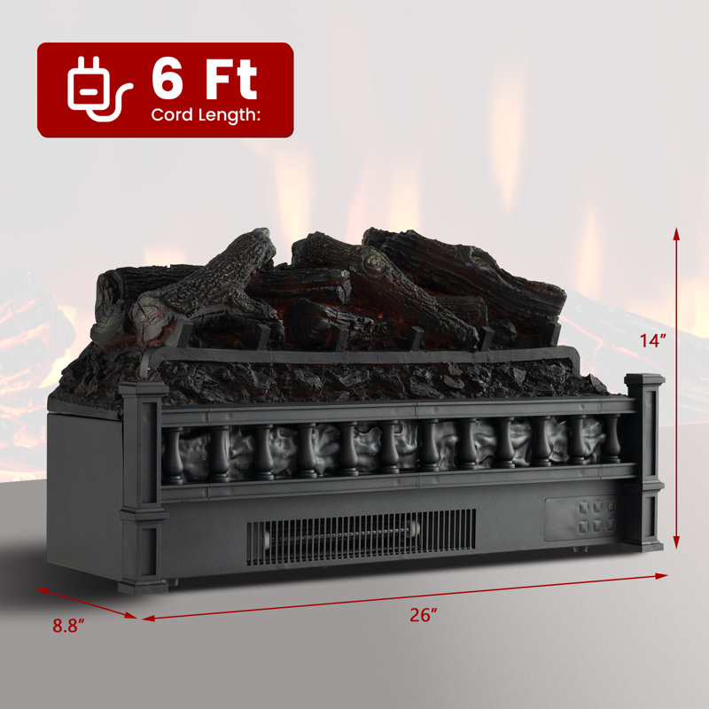 Zies 26'' W Black Electric Logs with 5120 BTU