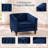 Navy Blue 3-Piece Living Room Set with Channel-Tufted Sofa, Loveseat and Armchair-87477460