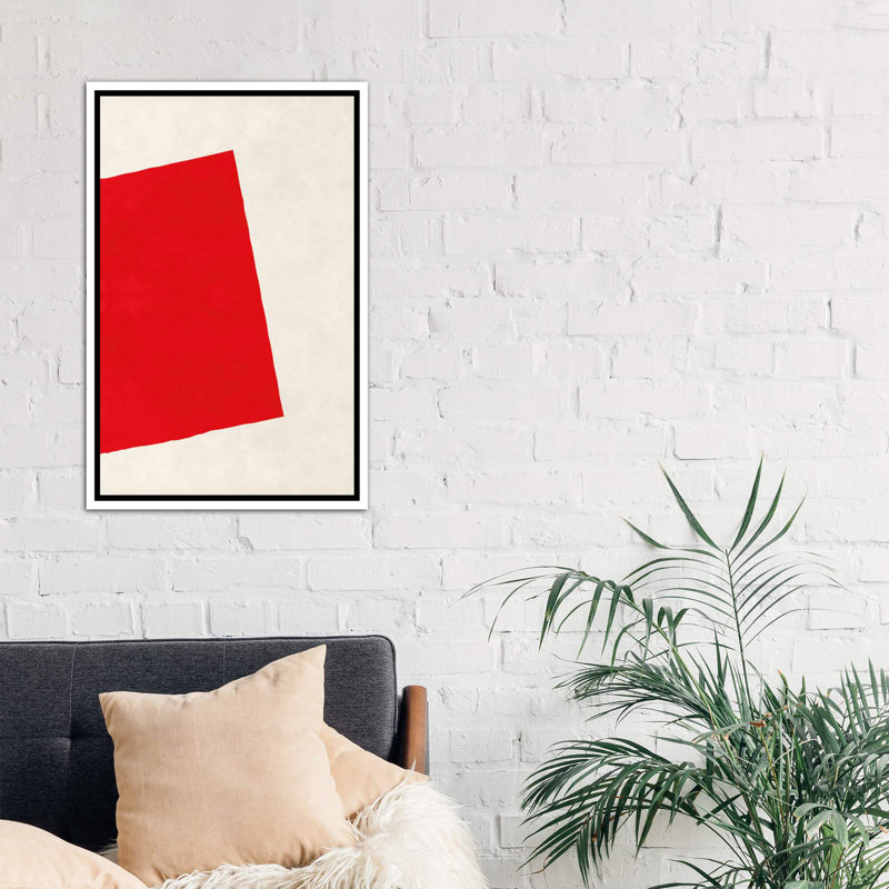 « red square (after albers) », impression, Toile blanche encadrée, H 40 po x l 26 po x P 1,5 po
