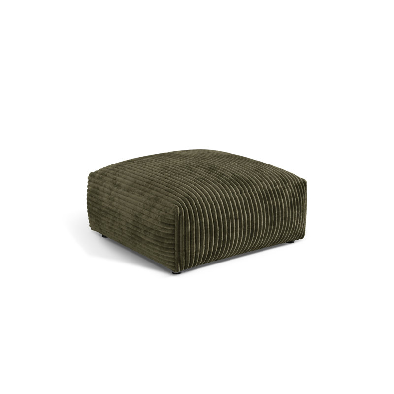 Carlens 106cm Wide Solid Colour Pouffe Ottoman, Moss Green