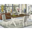 L'ensemble de table de salle à manger 5 pièces comprend une table de cuisine rectangulaire avec pieds en X et 4 chaises de salle à manger Parson en tissu bleu bébé, lin brossé blanc-1139554990-1139554991-1139554977