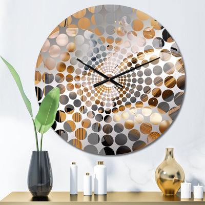 Gold And Grey Mystic Múlange - Abstract Shapes Wall Clock