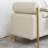 Beige Upholstered Bench With Cylindrical Arms And Iron Legs, Soft Linen For Living Room Bedroom Hallway Elegant Storage Reliable Leg Construction In-1222456674