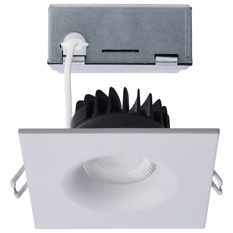10 Watt LED Direct Wire Downlight Remote Driver CCT Selectable Dimmable Square White Finish