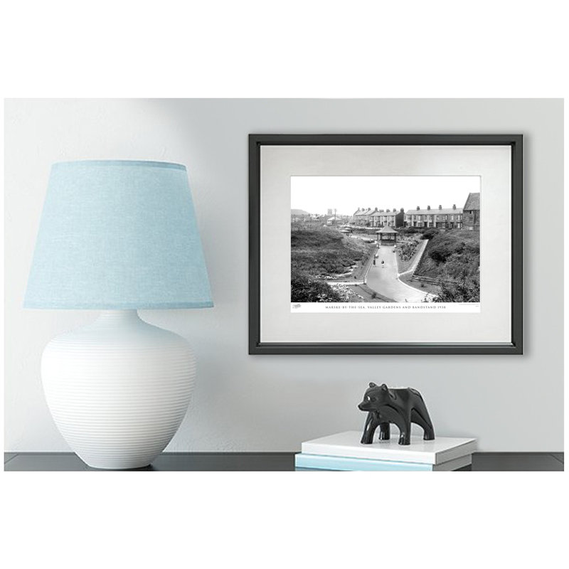 Marske By The Sea, Valley Gardens And Bandstand 1938 - Single Picture Frame Print, 40cm H x 50cm W x 2.3cm D