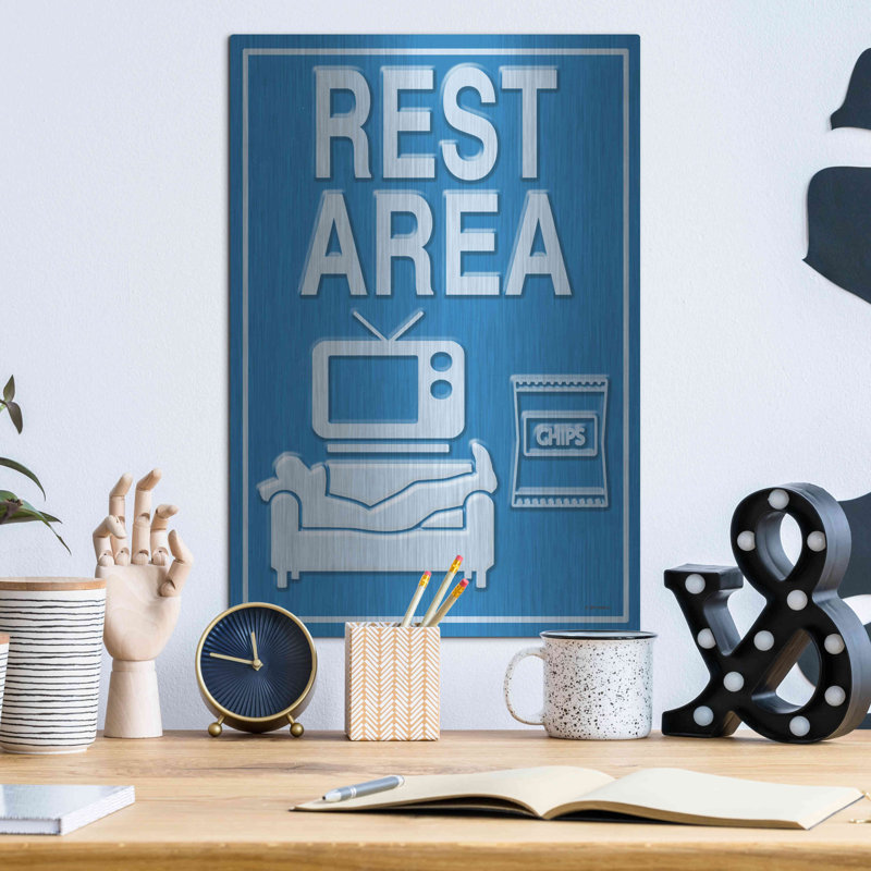 «Rest zone» par Ed Wargo, art mural en métal, H 16 po x l 12 po