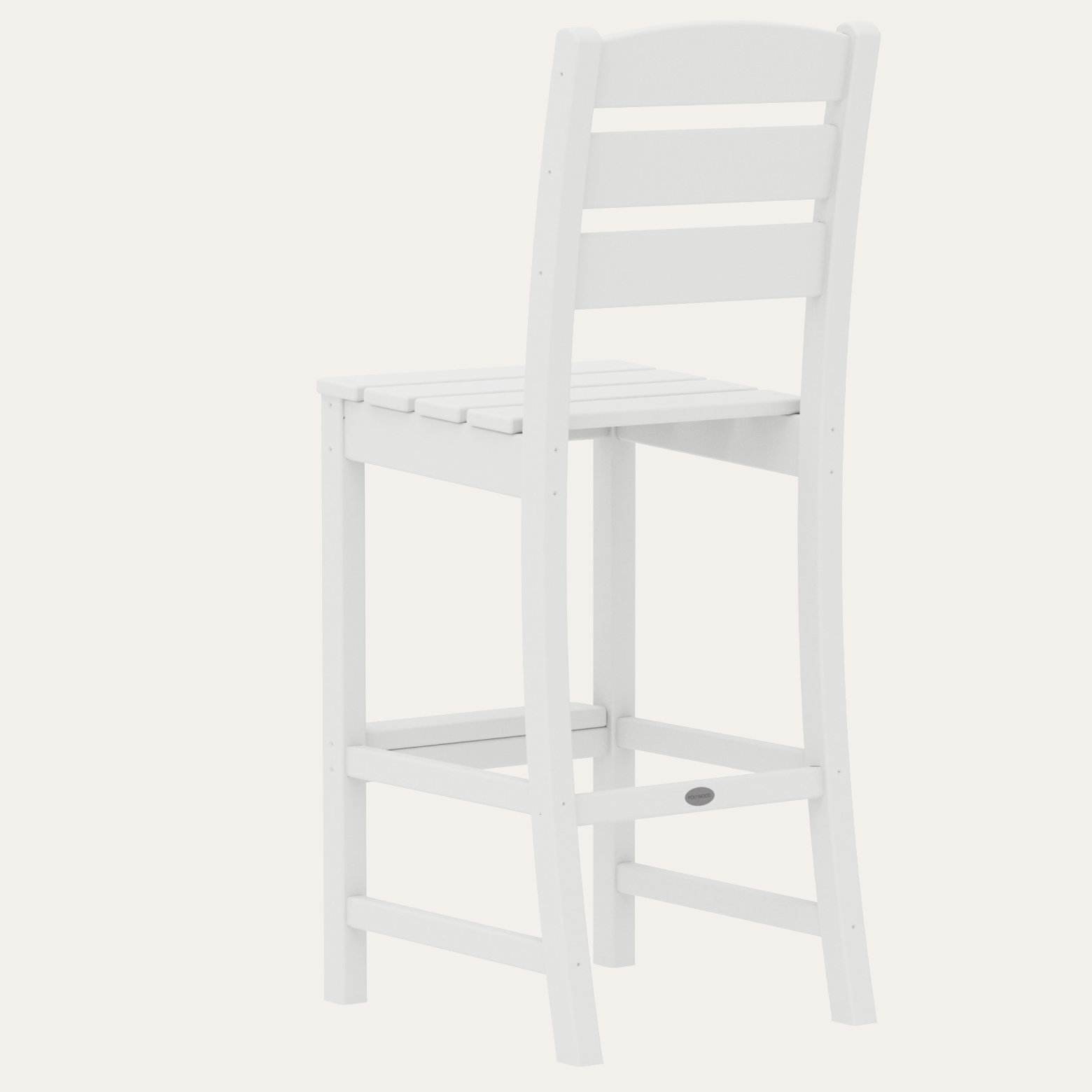 POLYWOOD® Lakeside Armless Patio Bar Stool, White