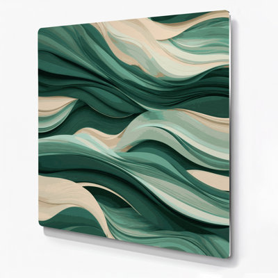 Abstract Landscape 60 Green Metal Wall Art