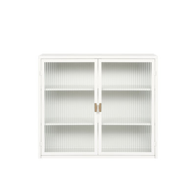 Armoire murale moderne avec trois rangements, espace pour la chambre à coucher avec finition blanche
