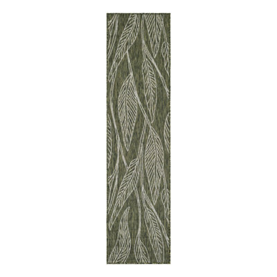 Zenon Floral Green/Gray Indoor / Outdoor Area Rug