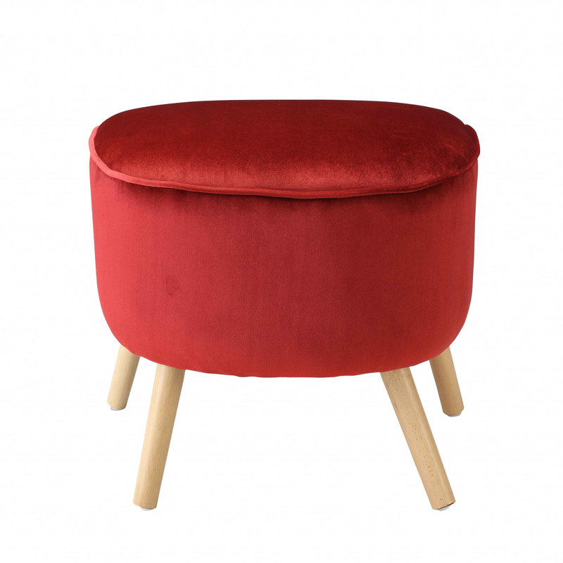 Repose-pieds standard en velours de 22 po Schofields, Velours rouge