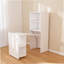 Bureau pliable extensible avec tablettes de rangement et roues mobiles pour petits appartements et bureaux, blanc-1662243950