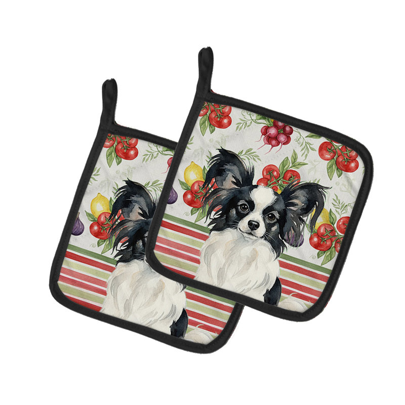 Paire de porte-casseroles à papillons noirs et blancs