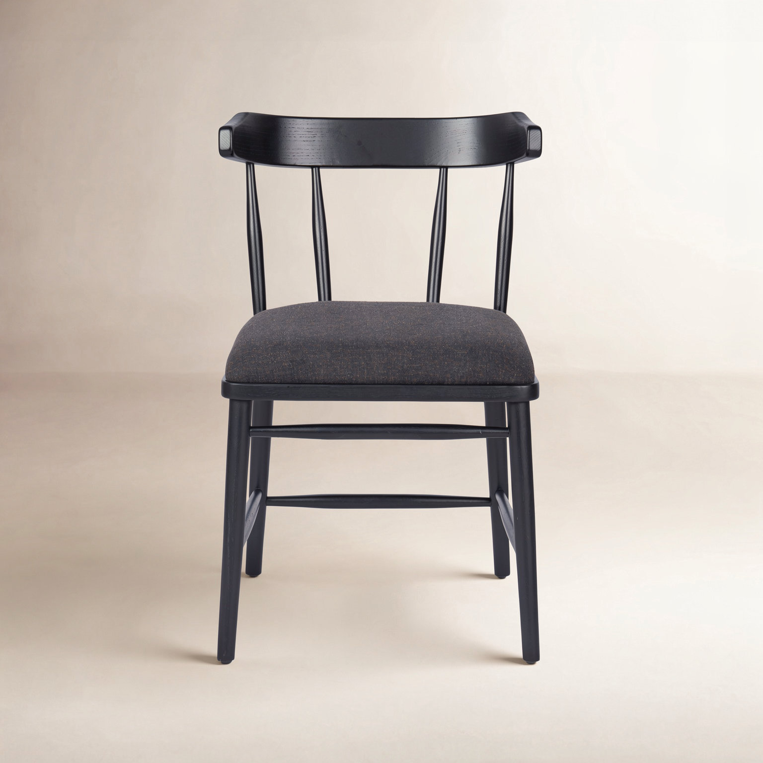 Waverly Genuine Leather Side Chair, Antwerp Noir, Black