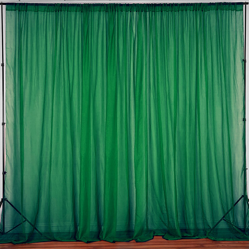 Brixon Sheer Curtain Single Panel, 56" W x 108" L, Hunter Green