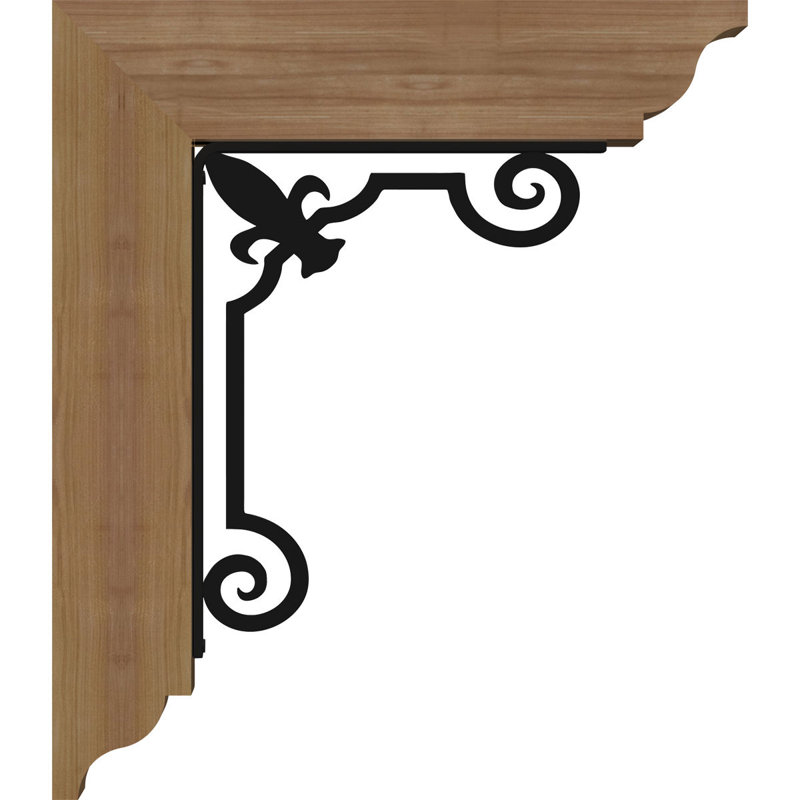 Support de scie à fer rugueuse traditionnelle de l 4 po x P 13 1/2 po x H 16 po Fleur de Lys, cèdre rouge occidental (support de fer de l 1 1/2 po x P 5 1/2 po x H 8 po)