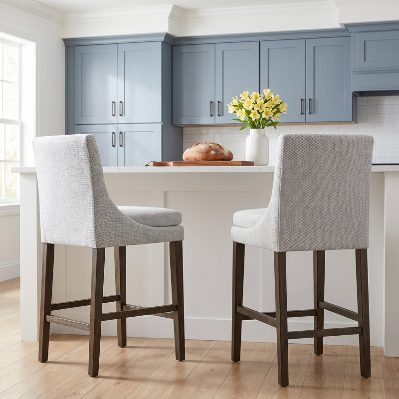 Niara Upholstered Stool (Set of 3), Counter Stool (26” Seat Height)