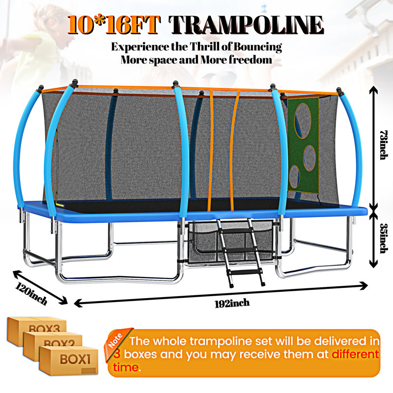 Trampoline carré 10X16ft