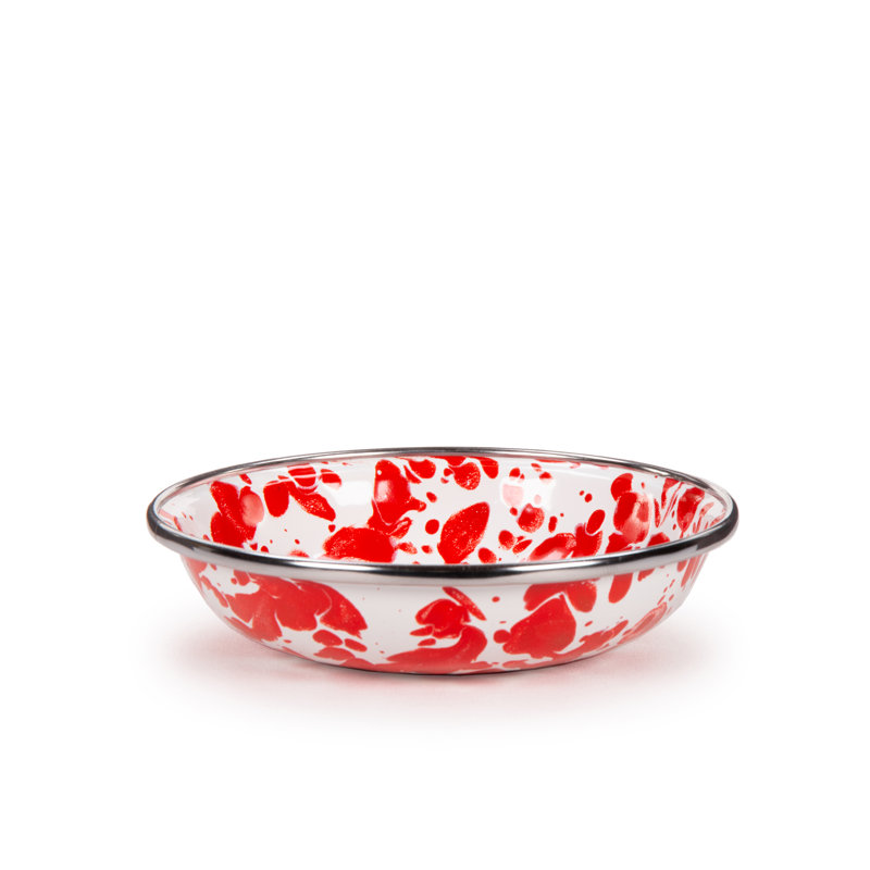 Set of 6 Solid Red Tasting Dishes, Red Swirl