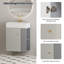 Meuble-lavabo mural avec lavabo en céramique, porte à fermeture en douceur, tablette de rangement flottante à droite, assemblage requis-133416522