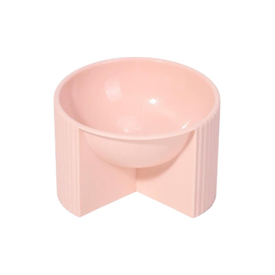 Cats Bowl Spill-Proof Wide-Mouth Tall-Leg Pet Bowl Feeder and Water Dispenser, 5.51x3.94 in, Pink