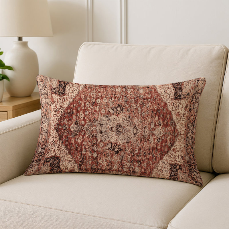 Coussin décoratif intérieur et extérieur Modern, Brun oriental 9, Rectangle H 20 po x l 14 po