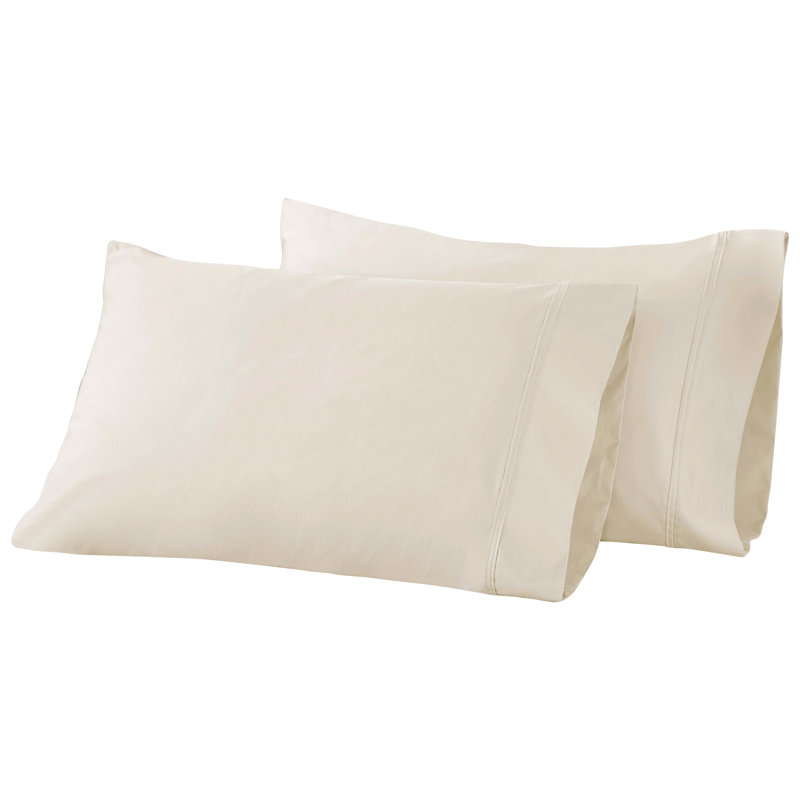 Ensemble de 2 taies d'oreiller en coton égyptien à densité de tissage 850, Ivoire