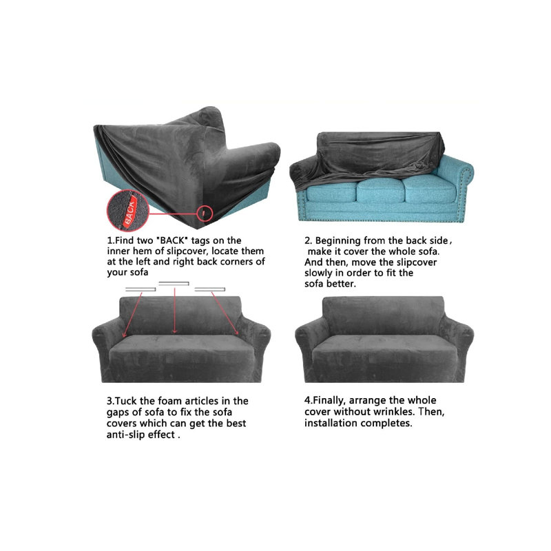 Leather Box Cushion Sofa Slipcover