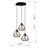 Adjustable Height 3 Lights Metal Body Cluster Cage Pendant