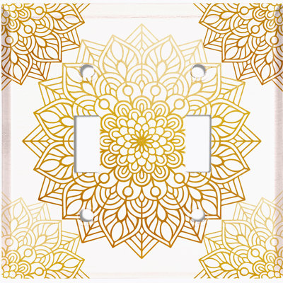 Patterned 2 - Gang Toggle Light Switch Standard Wall Plate
