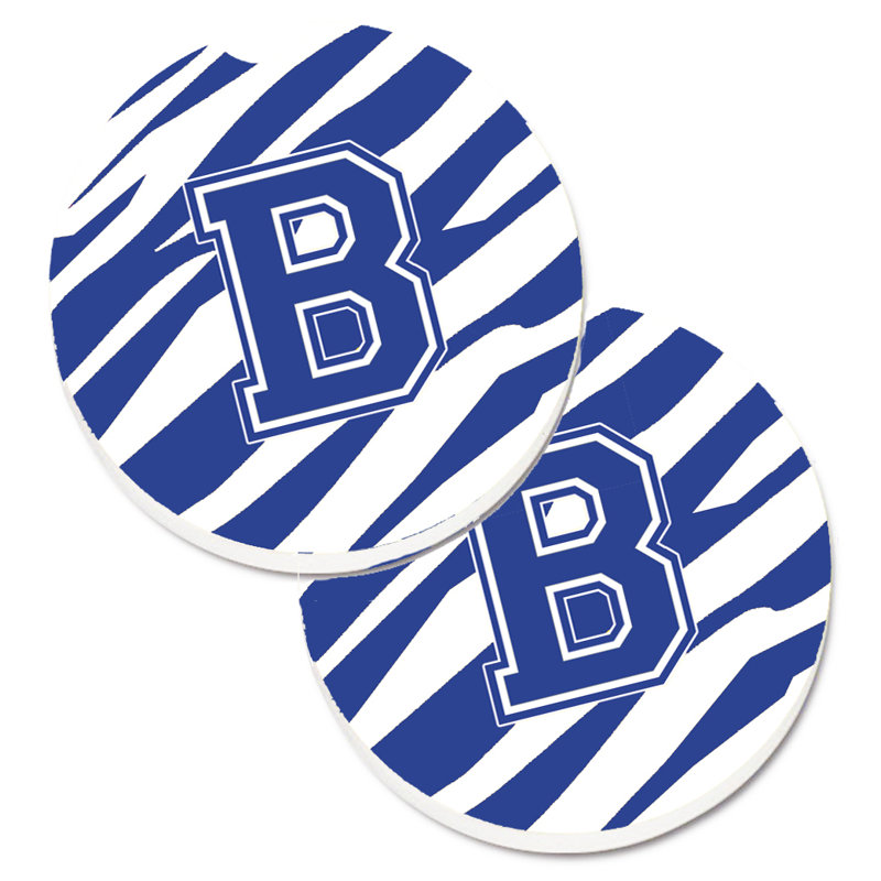 Sous-verre à cogramme initial de q tiger, B, Bleu / Blanc