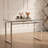 51" Modern Minimalist Rectangular Glass Dining Table 0.31" Tempered Glass Top Silver Chrome Metal Legs 4-6 Person-864785678