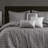 7 Pcs Grey Queen Comforter - Diagonal , Stylish Bedding With Shams, Pillows, , All Season Coziness Transitional Style Soft , , Safe And Comfortable Use