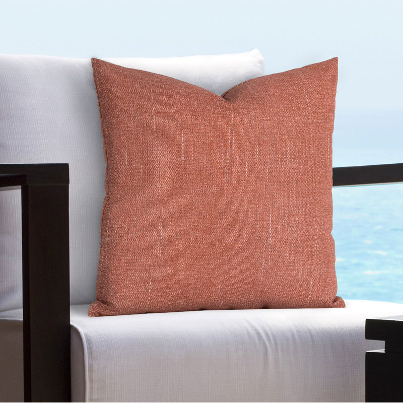 Solarium Outdoor Throw Pillow, Sunset Orange, 22" x 22", Square
