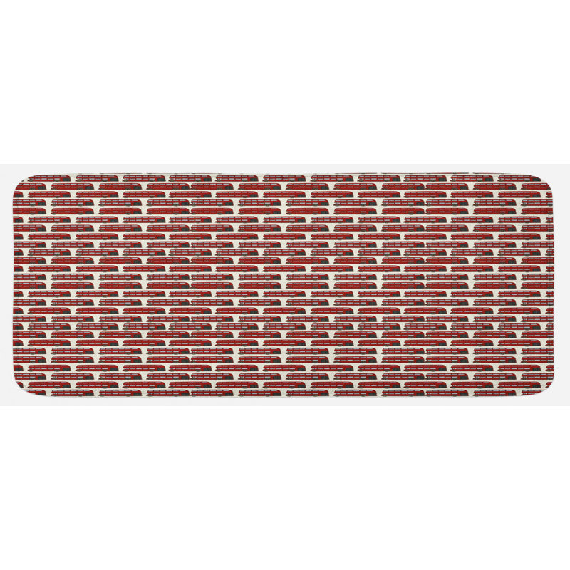 Tapis de cuisine rétro gris et rouge