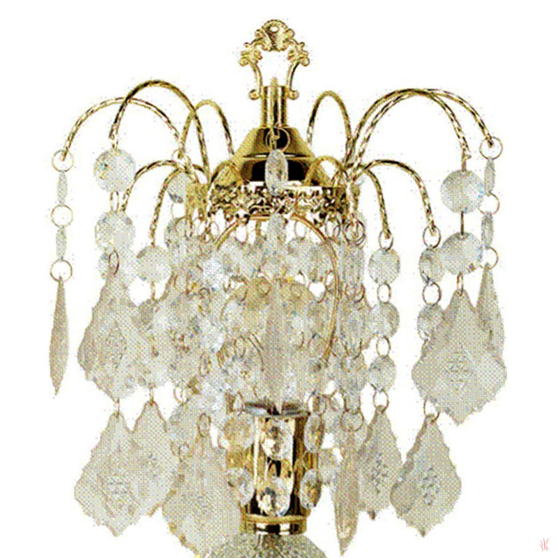Lampe de table haute en acier 15 po, décor en verre